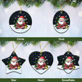 Shaw Modern Tartan Christmas Ceramic Ornament - Scottish Santa Style